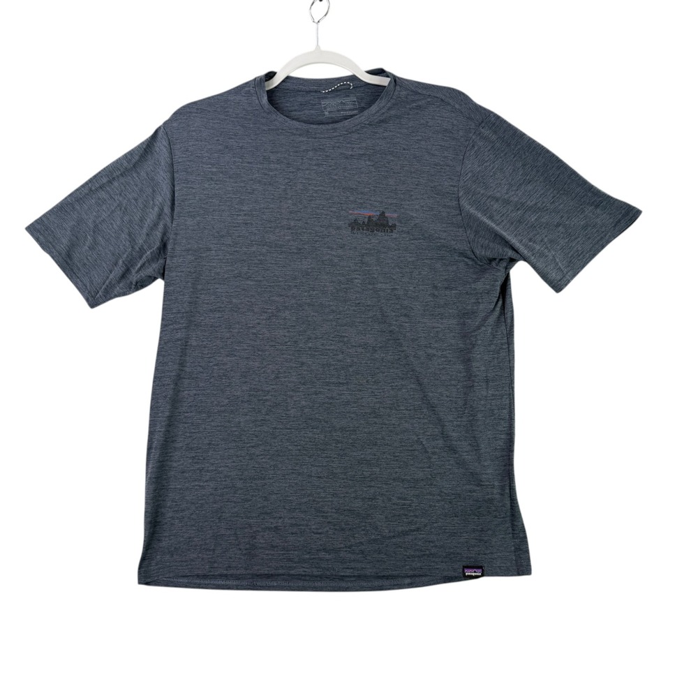 Patagonia Capilene Cool Daily Shirt Mens M Blue Heather Graphic 45235 SP22